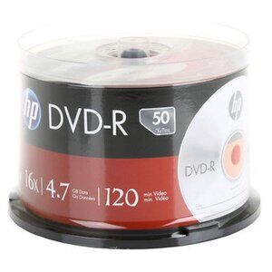 HP Branded 16X DVD-R Media 50 Pack in Cake Box (DM16050CB)